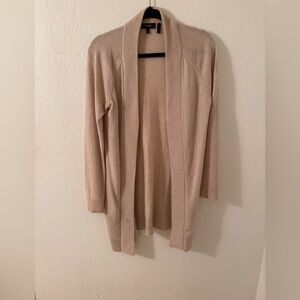 Theory Women's Light Tan Open Front 100% Cashmere Cardigan